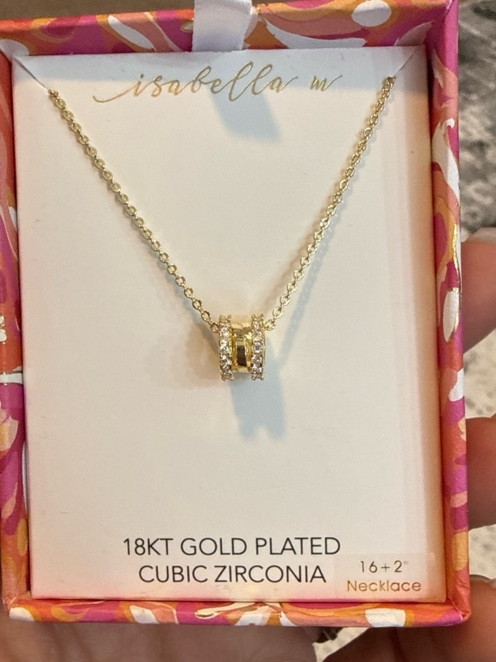 Abella Gold Double-Ring Necklace with Sparkling Accents